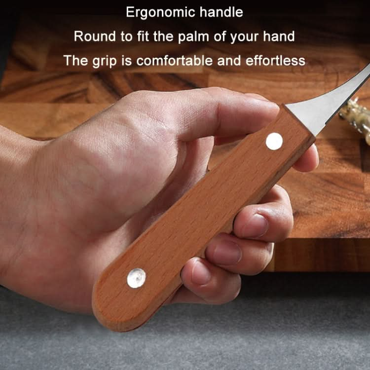 Stainless Steel Wooden Handle Shrimp Line Back Cutter - Reluova