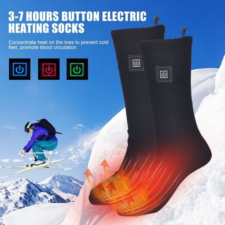 3-speed Temperature Regulation Electric Heating Socks Long Tube Warm Socks With Battery Box Black Reluova