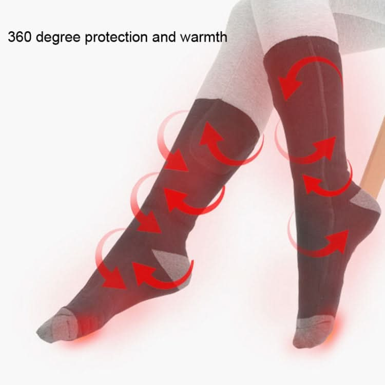 3-speed Temperature Regulation Electric Heating Socks Long Tube Warm Socks With Battery Box Black Reluova