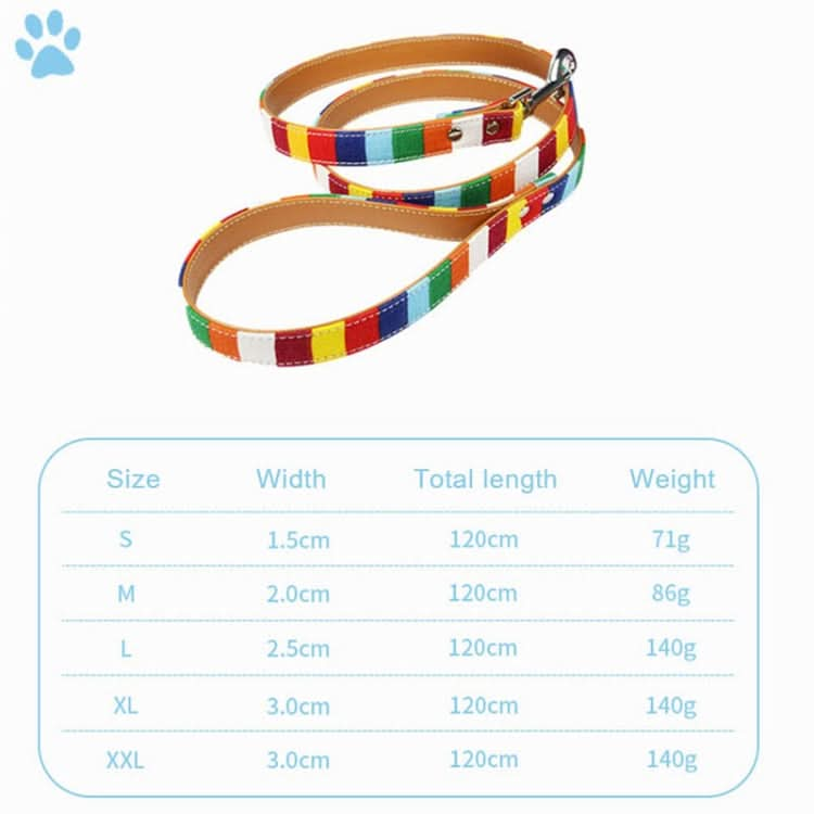 Canvas + PU Colorful Strip Pet Dog Leash - Reluova