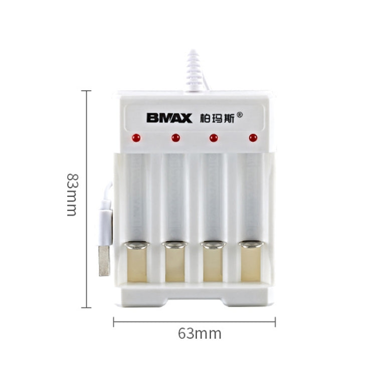 4 PCS BMAX B-04 AAA/AA 1.2V Battery 4 Slot USB Charger