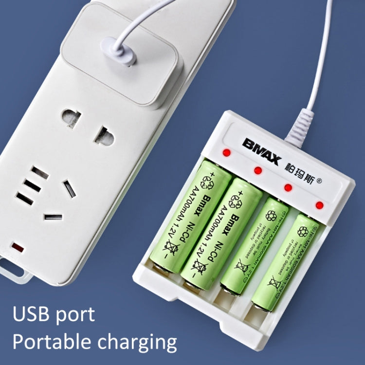 4 PCS BMAX B-04 AAA/AA 1.2V Battery 4 Slot USB Charger