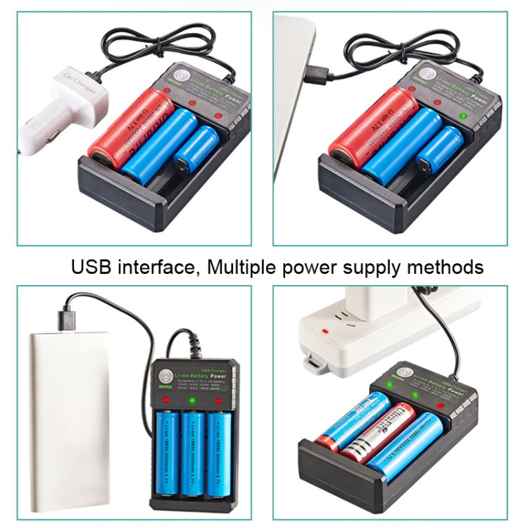 BMAX 18650 3 Slot USB Charging Seat 3.7/4.2V Independent Lithium Battery Charger Reluova