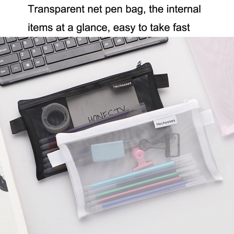 Hechooses D033 Transparent Mesh Exam Portable Pen Bag, Style: My Store