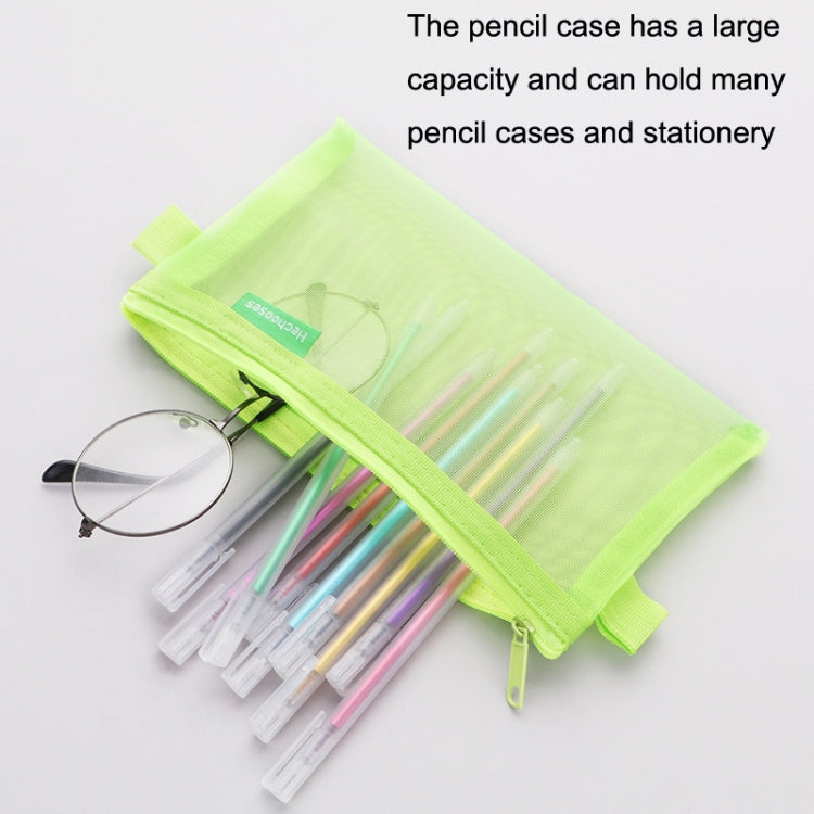 Hechooses D033 Transparent Mesh Exam Portable Pen Bag, Style: My Store