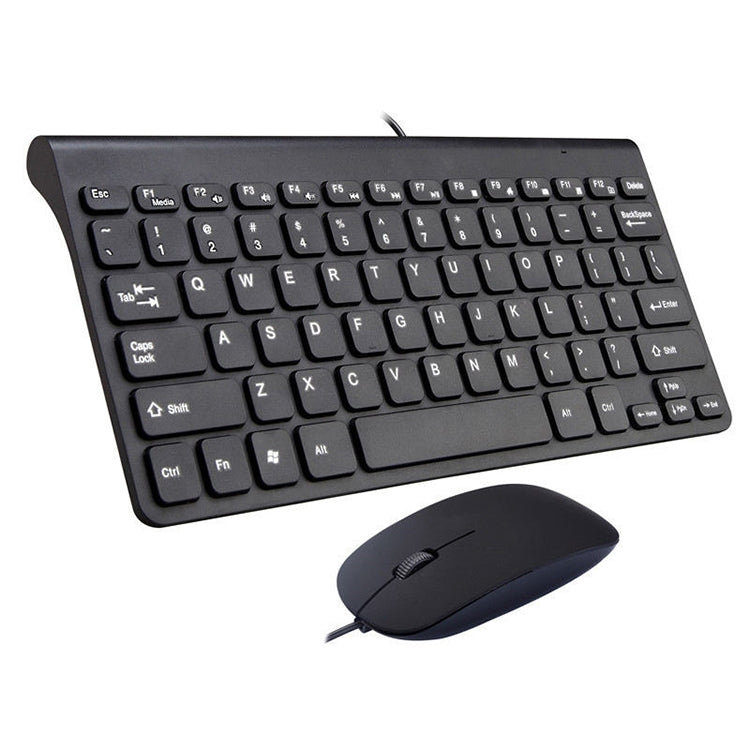 K168 Mini Portable Chocolate Button Wired Keyboard Mouse Set