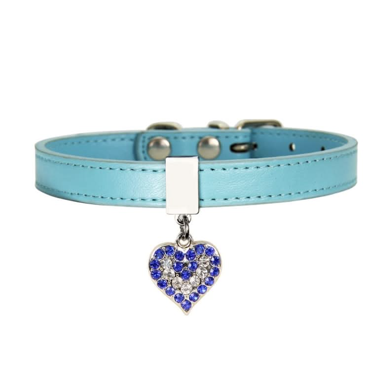 Heart Shaped Pendant PU Leather Dog Collar Pet Dog Leash - Reluova