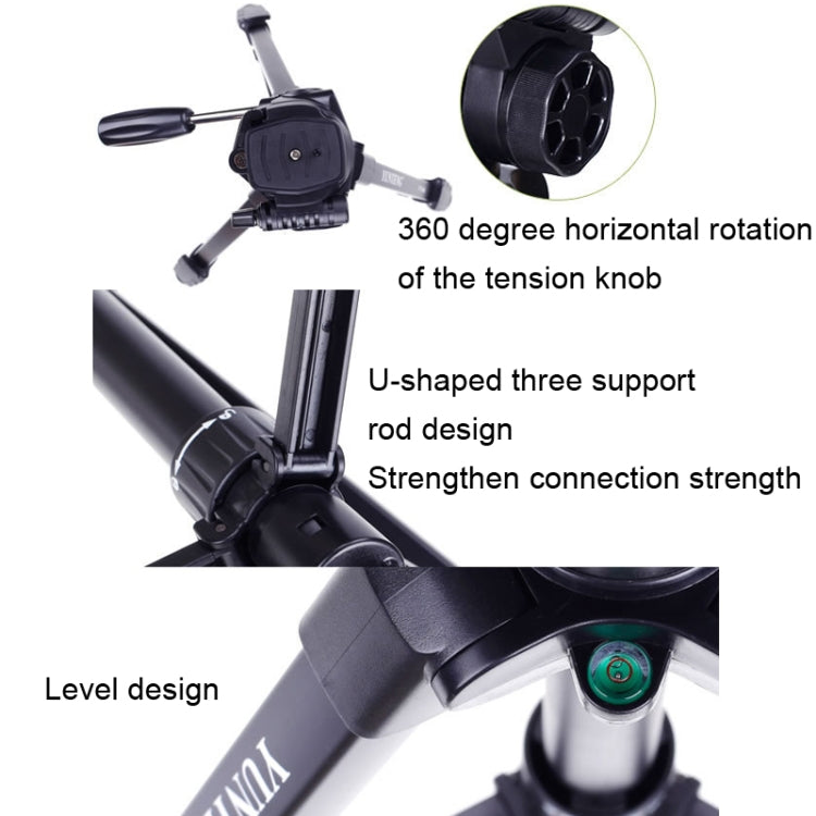 YUNTENG VCT-668RM Portable SLR Camera Tripod Mobile Phone Live Broadcast Support