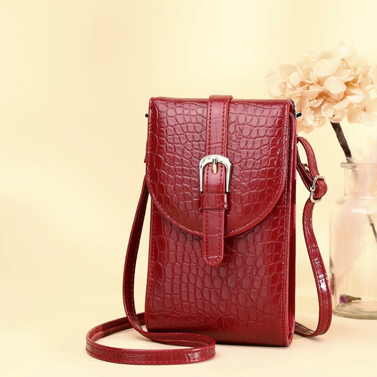 Cross-slung Woman Bag Buckle Shoulder Bag Crocodile Print Phone Bag My Store