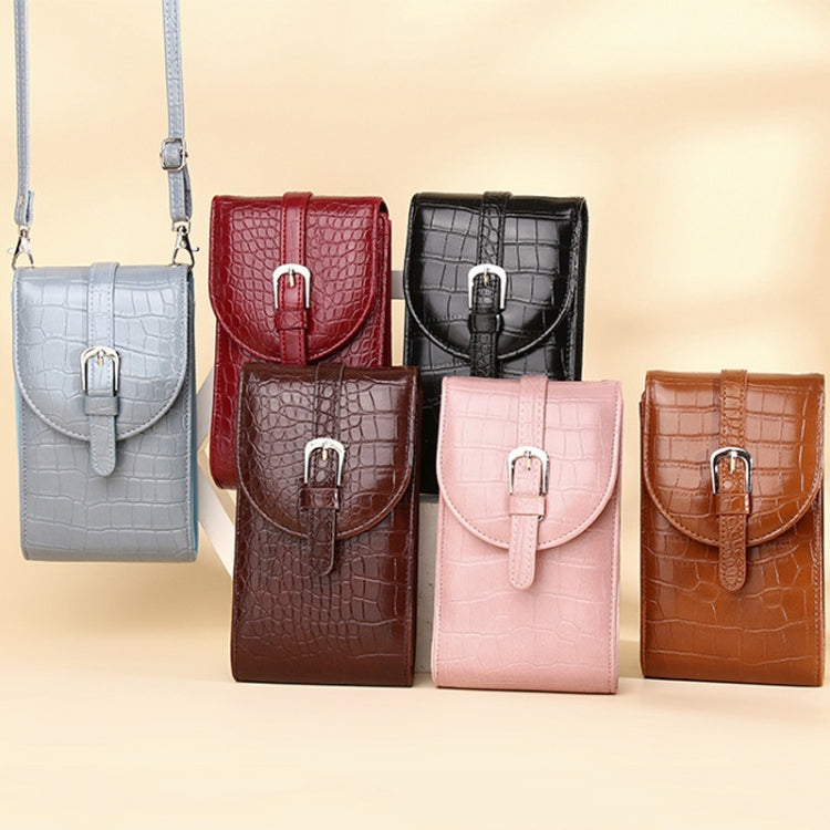 Cross-slung Woman Bag Buckle Shoulder Bag Crocodile Print Phone Bag My Store