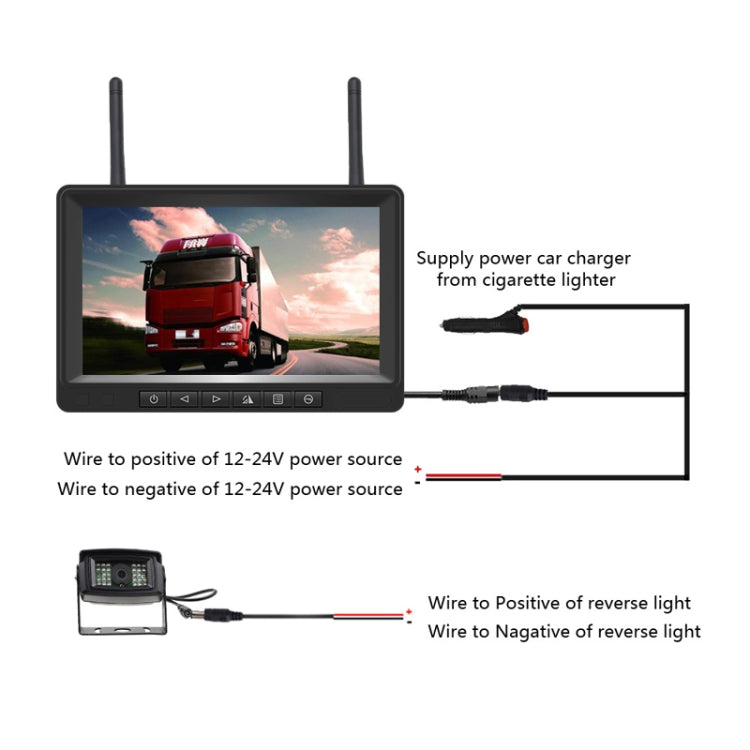 K0205 7 Inch Digital Wireless Car Display Night Vision Reverse Camera Screen