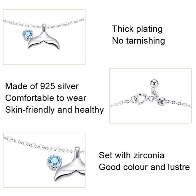 SCT004 Mermaid Tail Anklet Simple White Gold Plated Ladies 925 Silver Anklet Reluova