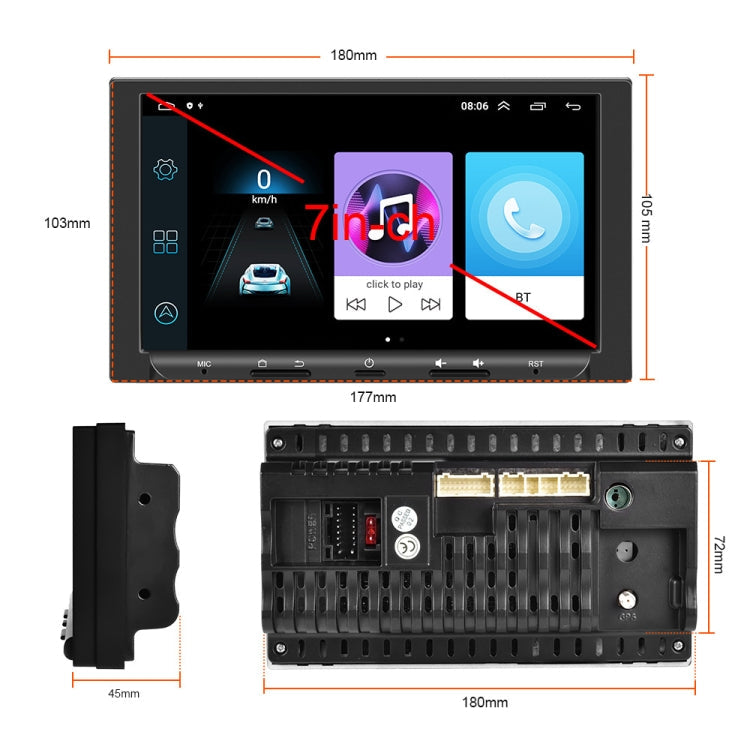 7 Inch Carplay GPS Navigation Reverse Integrated Machine, Style:-Reluova