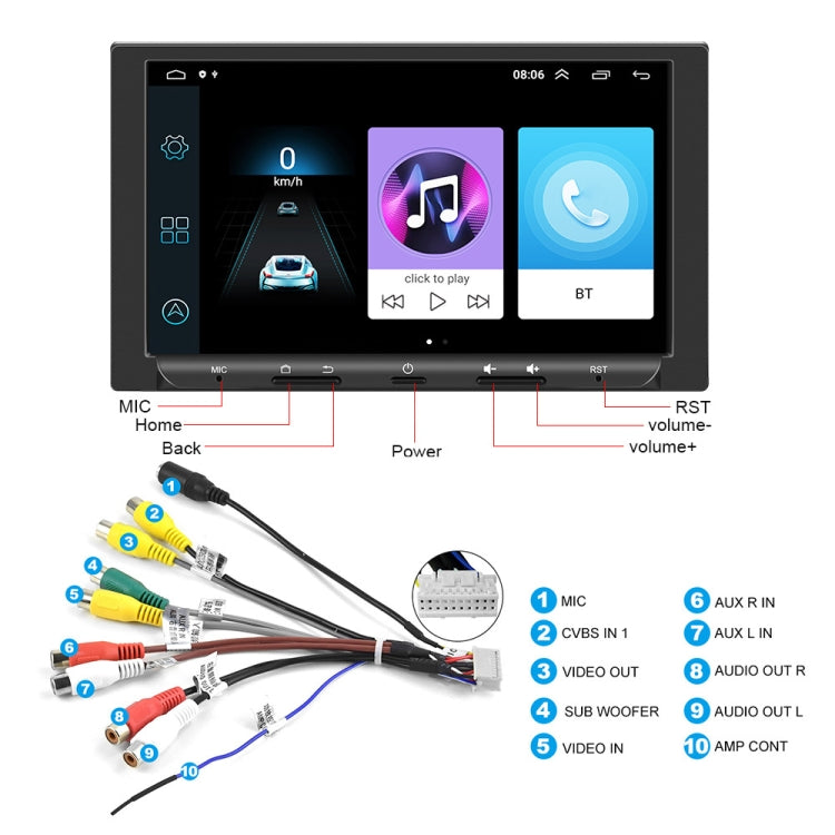 7 Inch Carplay GPS Navigation Reverse Integrated Machine, Style: