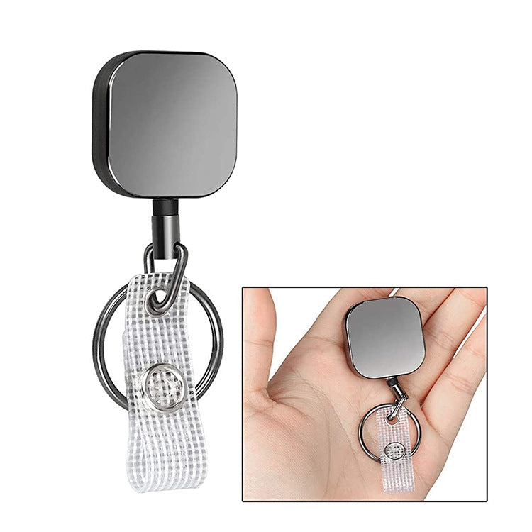 4cm Plated Metal Square Expansion Rope Key Chain-Reluova