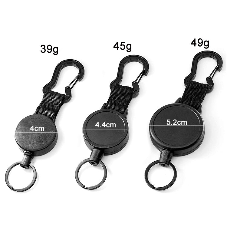 Retractable High Elastic Wire Rope Gourd Shaped Key Chain, Size: