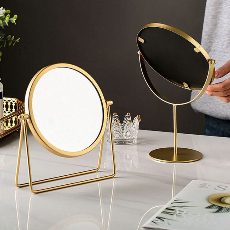 Desktop Makeup Mirror Simple Portable Mirror Rotating Dressing Mirror,Style: Reluova