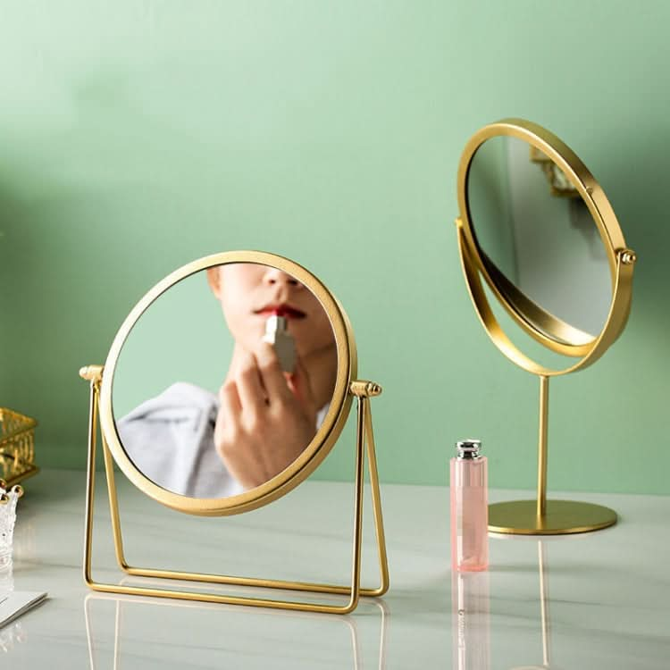 Desktop Makeup Mirror Simple Portable Mirror Rotating Dressing Mirror,Style: Reluova