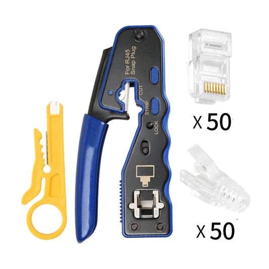 Rj45 8P Through-hole Connector Jacket Network Tool Wire Stripper Set My Store