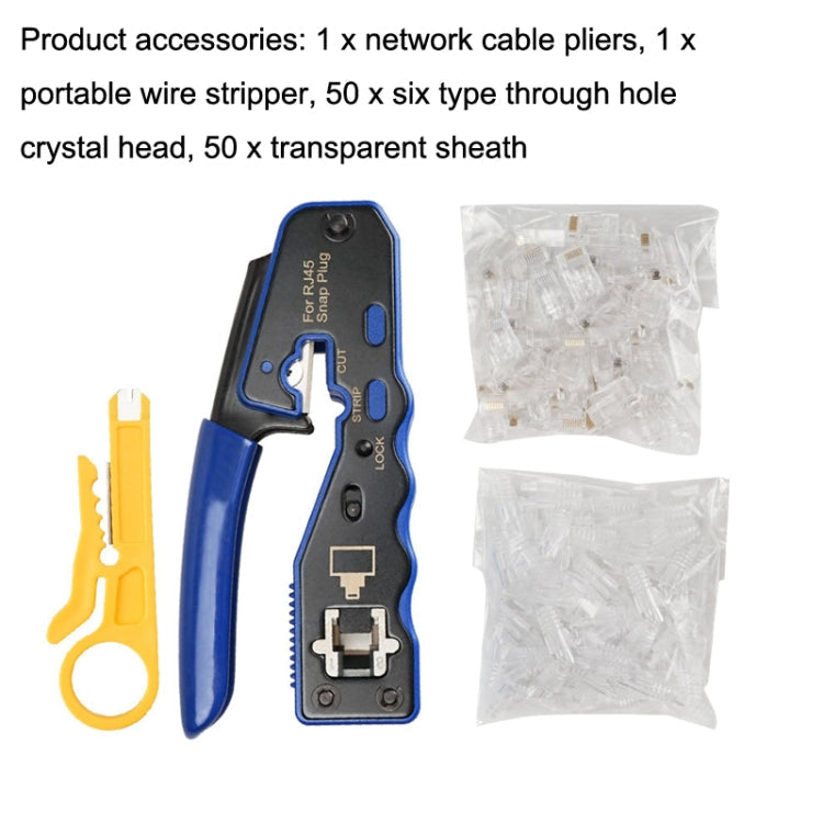 Rj45 8P Through-hole Connector Jacket Network Tool Wire Stripper Set