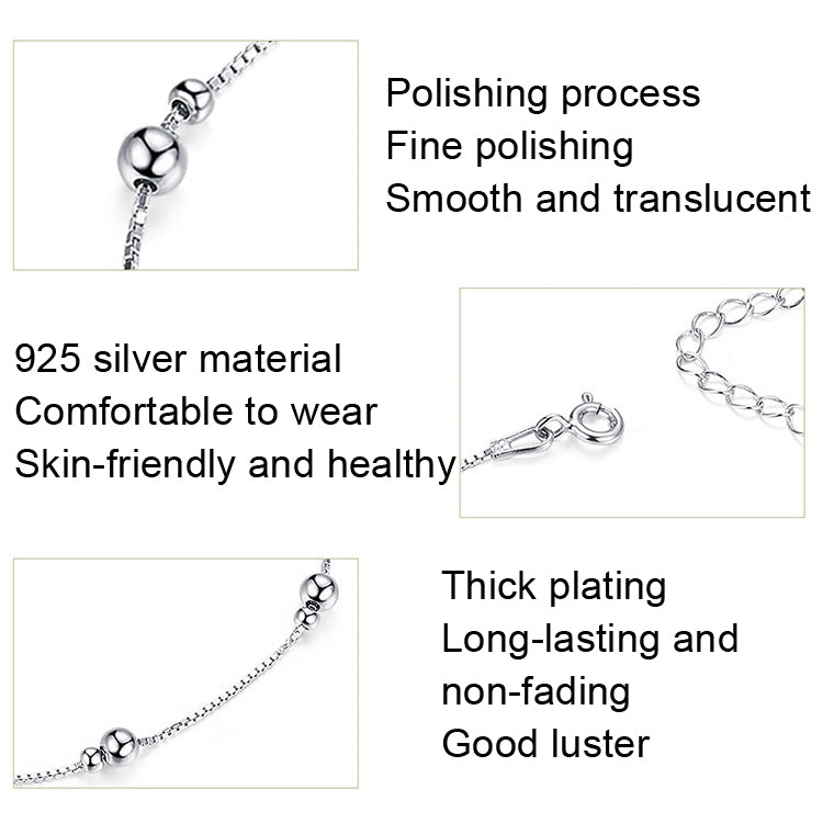 SCT005 S925 Silver Anklet White Gold Plated Anklet Reluova