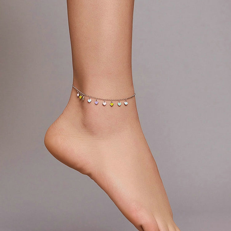 SCT020 Rainbow Love Silver Anklet S925 Silver Anklet