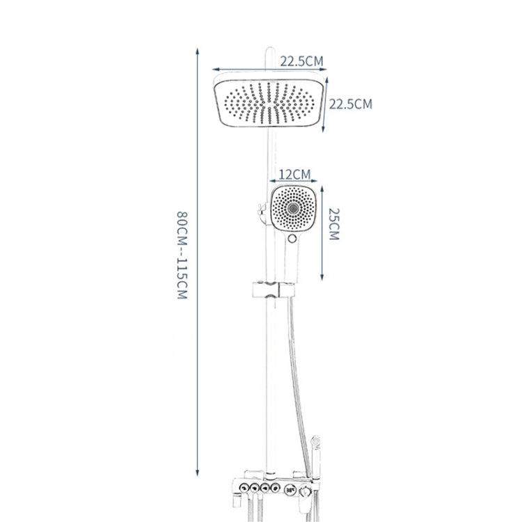 Shower Head Set Home Bathroom Pressurized Bath Copper Nozzle