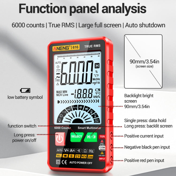 ANENG 616 Automatic High-precision Digital Display Capacitance Multimeter Reluova