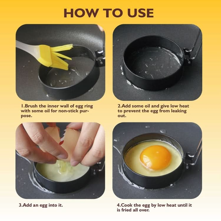 3 / 4 Inch Anti-Hot Egg Rings Non-Stick Round Fried Egg Maker Mold-Reluova