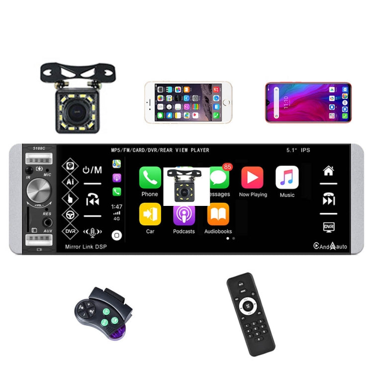 A2905 5.1 inch IPS Capacitive Screen Single Butt Carplay Player, Style: