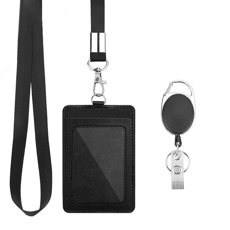 ZT-6330 3 in 1 PU Leather ID Card Retractable Buckle Halter Protective Case