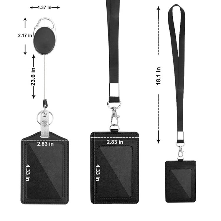 ZT-6330 3 in 1 PU Leather ID Card Retractable Buckle Halter Protective Case My Store