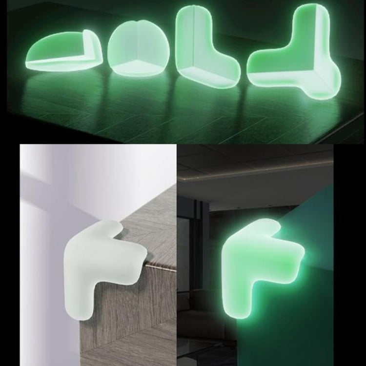 10 PCS Luminous Anti-bump Corner Transparent Coffee Table Corner Protector,Style: