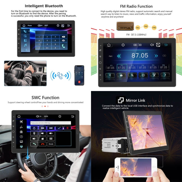 1310C 10.1 inch Car Full Screen Touch HD MP5 Wired Carplay Player, Style: