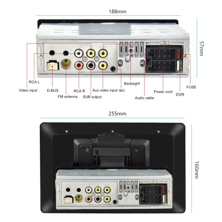 1310C 10.1 inch Car Full Screen Touch HD MP5 Wired Carplay Player, Style: