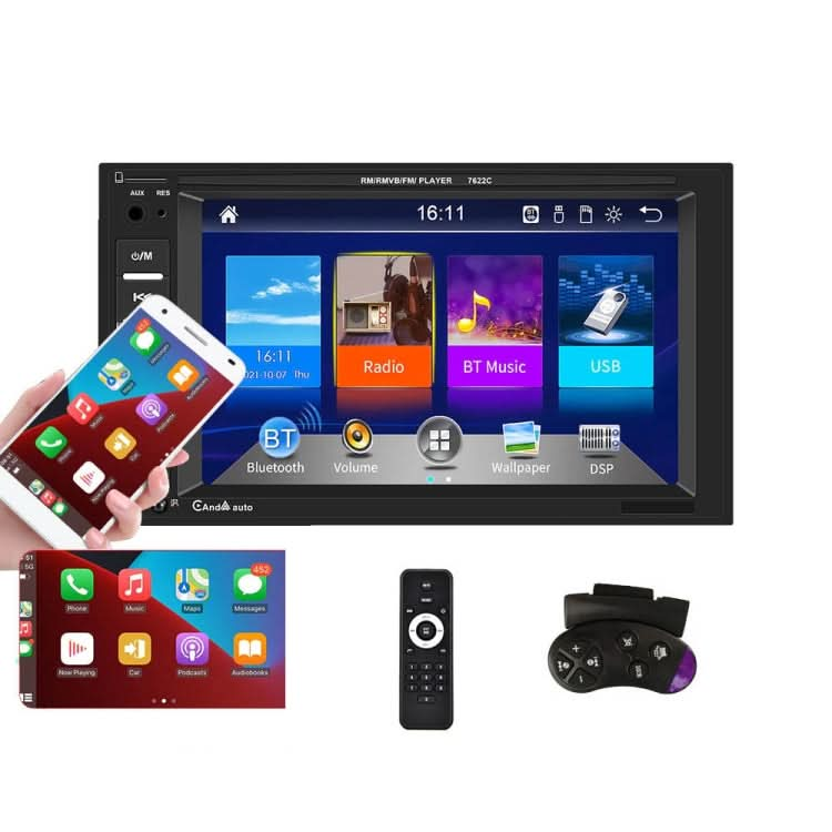 7622C 6.2 inch Dual Spindle HD Car Universal MP5 Carplay Player, Style: ÎҵÄÉ̵ê