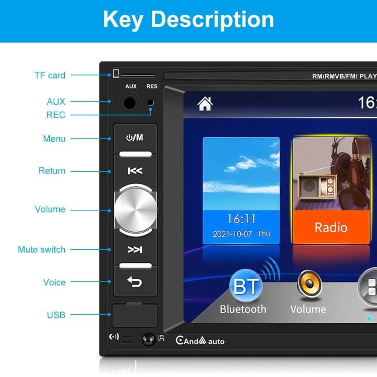 7622C 6.2 inch Dual Spindle HD Car Universal MP5 Carplay Player, Style: ÎҵÄÉ̵ê