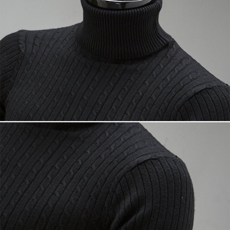 High-Collar Long-Sleeved Men Sweater Casual Thread Knit Clothes, Series 1 Reluova