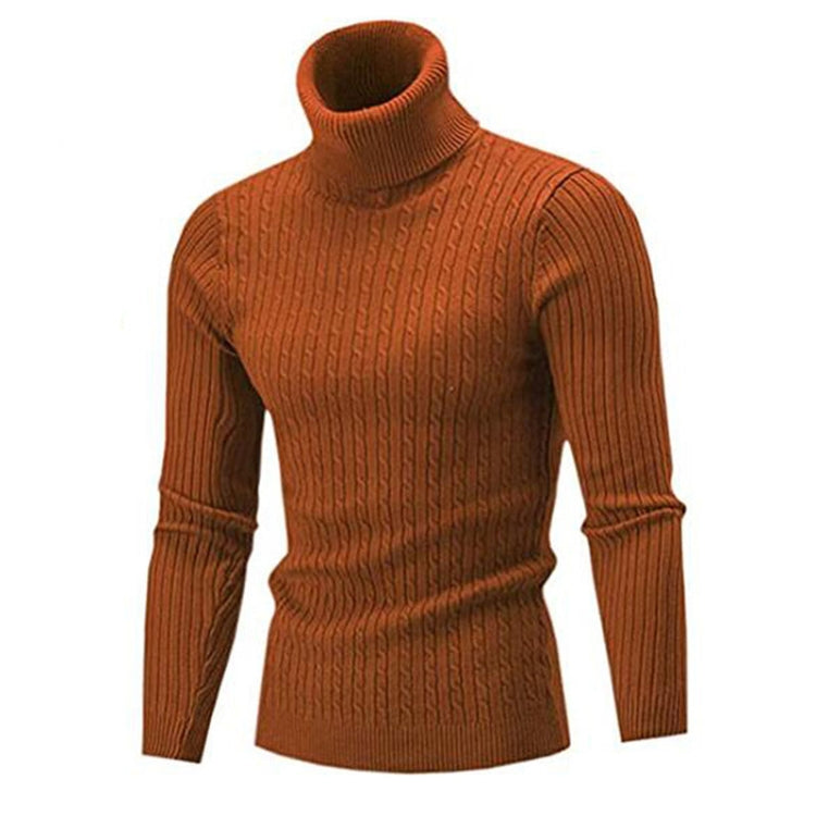 High-Collar Long-Sleeved Men Sweater Casual Thread Knit Clothes, Series 1 Reluova