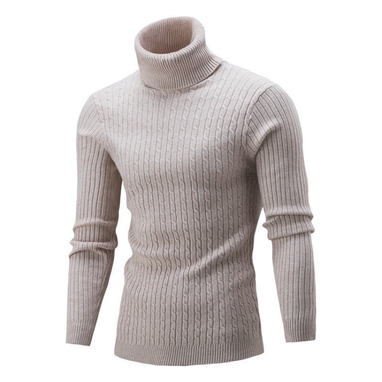 High-Collar Long-Sleeved Men Sweater Casual Thread Knit Clothes, Series 1 Reluova