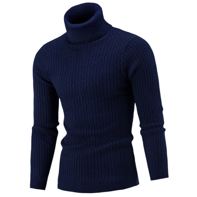 High-Collar Long-Sleeved Men Sweater Casual Thread Knit Clothes, Series 2 Reluova