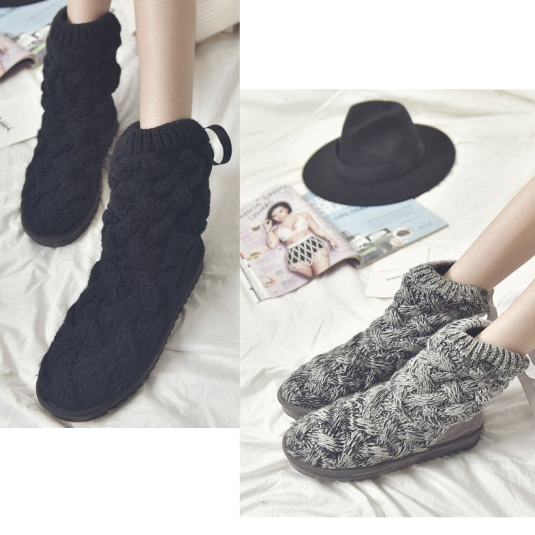 A1 Autumn and Winter Knitted Wool Fleece Thickened Non-slip Boots-Reluova