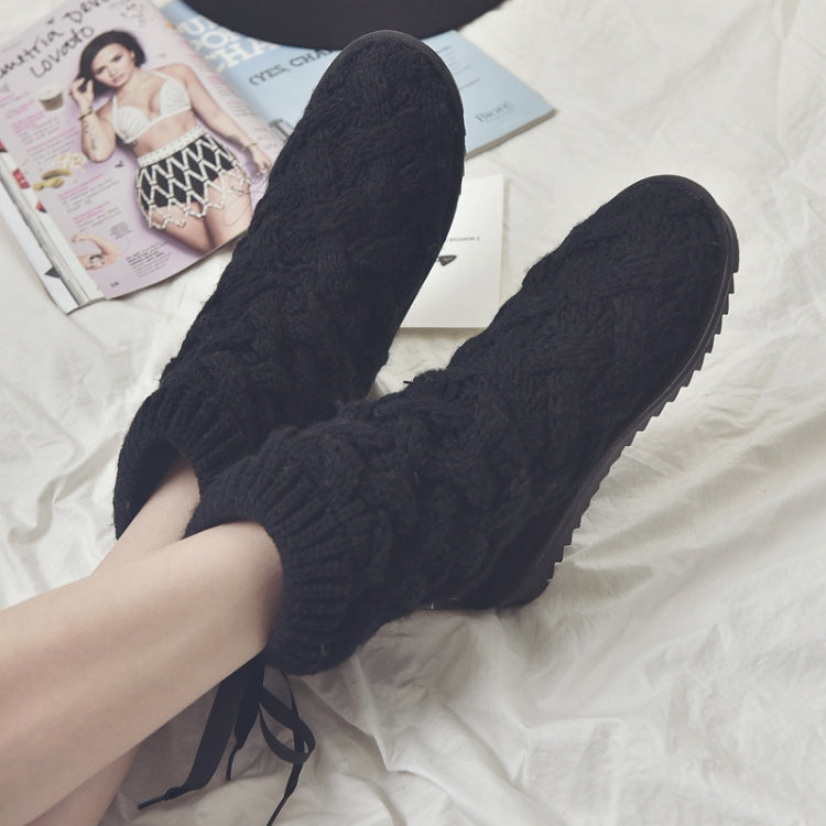 A1 Autumn and Winter Knitted Wool Fleece Thickened Non-slip Boots