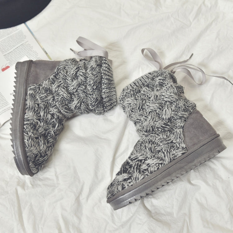 A1 Autumn and Winter Knitted Wool Fleece Thickened Non-slip Boots