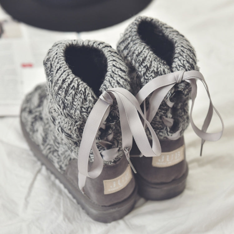 A1 Autumn and Winter Knitted Wool Fleece Thickened Non-slip Boots