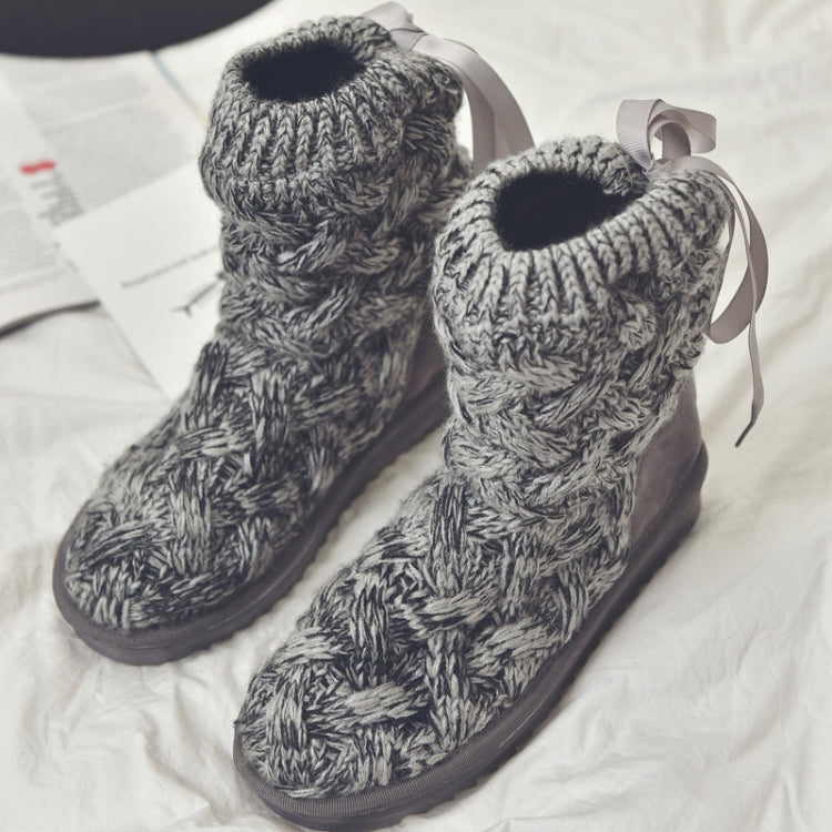 A1 Autumn and Winter Knitted Wool Fleece Thickened Non-slip Boots