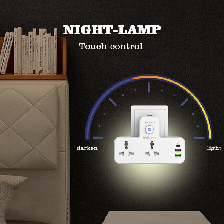 LDNIO SC2311 20W PD+QC 3.0 Multifunctional Home Fast Charging Socket with Night Light Function, Spec: