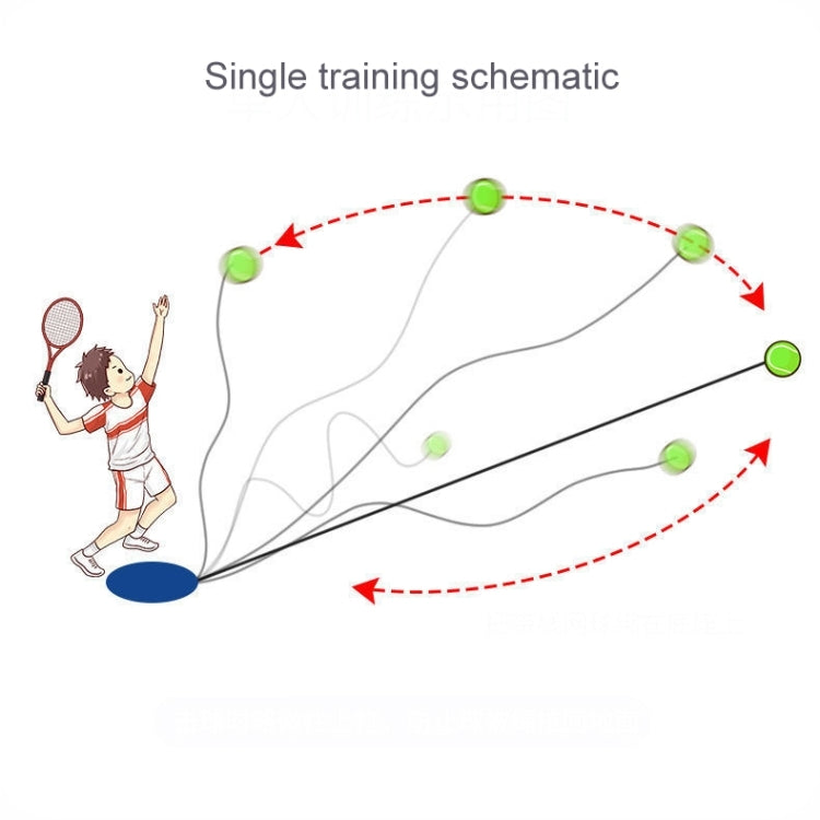 Tennis Racket Trainer Beginner Serve Rebound Tennis Racket Set Double(Racketx2+Basex1+Tennisx1+Hand Rubberx1)