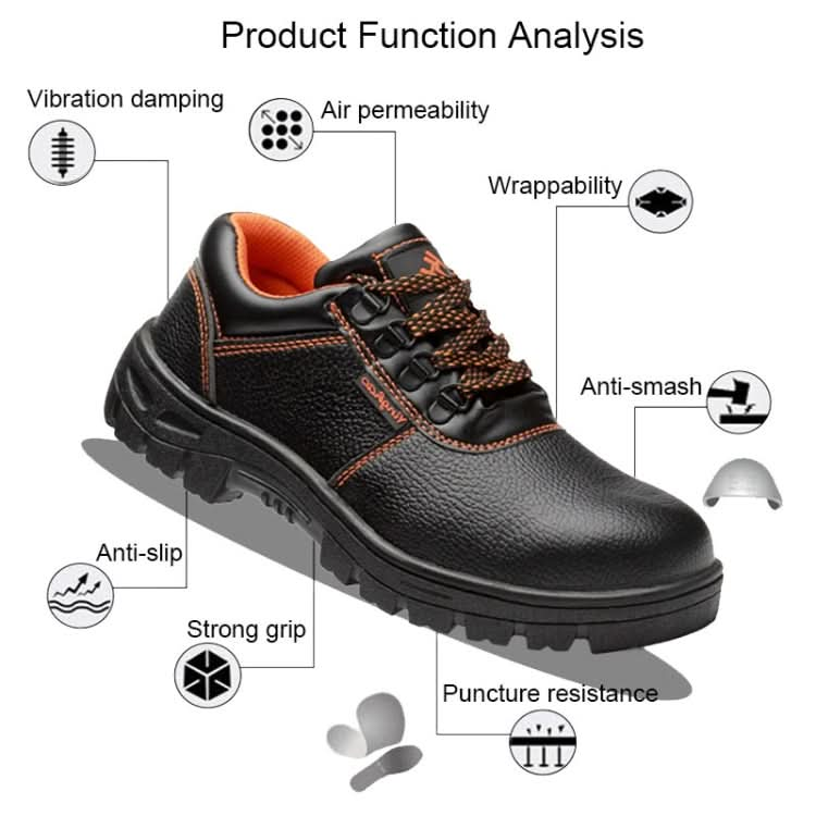 215 Microfiber Leather Anti-puncture Wear-resistant Work Shoes Smash-proof Oil-resistant Safety Shoes, Spec: Reluova