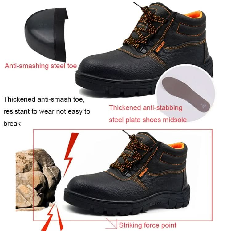 215 Microfiber Leather Anti-puncture Wear-resistant Work Shoes Smash-proof Oil-resistant Safety Shoes, Spec: Reluova